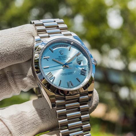 rolex day-date 40 platinum ice blue dial|day date 40 platinum price.